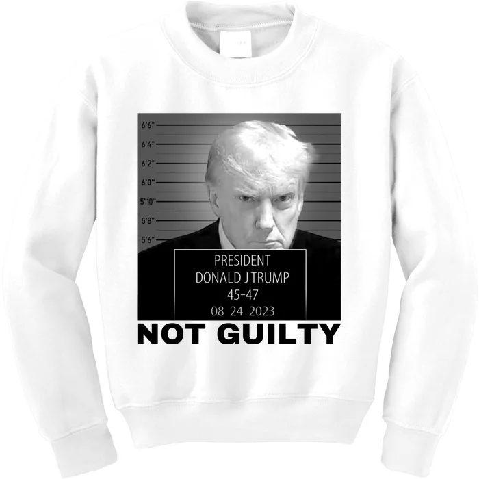 Trump not guilty Trump 2024 Mugshot Kids Sweatshirt