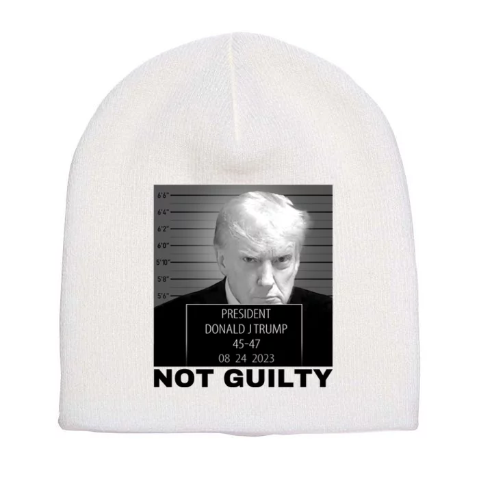 Trump not guilty Trump 2024 Mugshot Short Acrylic Beanie