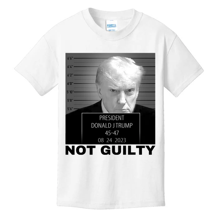 Trump not guilty Trump 2024 Mugshot Kids T-Shirt