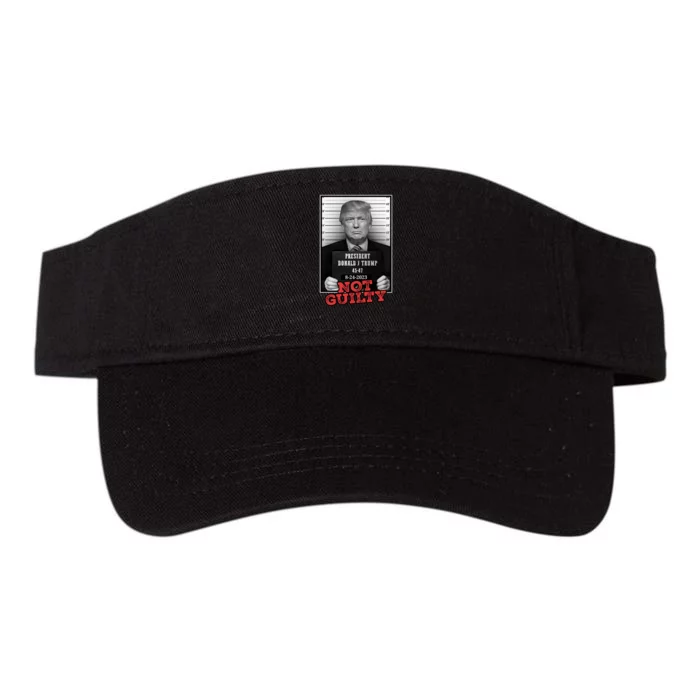 Trump not guilty Trump 2024 Mugshot Valucap Bio-Washed Visor