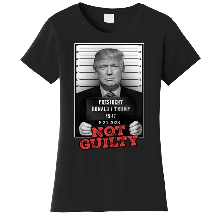 Trump not guilty Trump 2024 Mugshot Women's T-Shirt