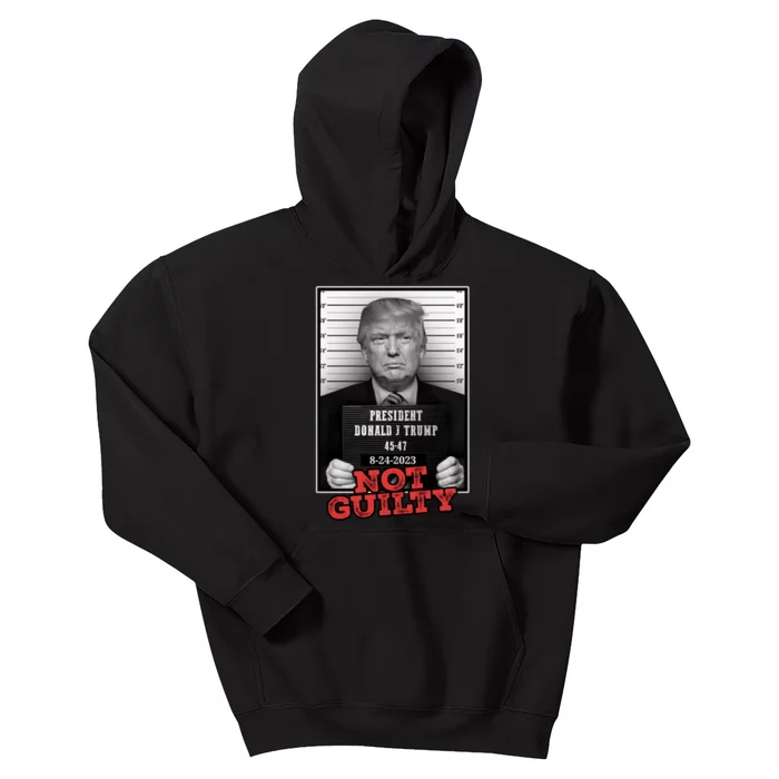 Trump not guilty Trump 2024 Mugshot Kids Hoodie