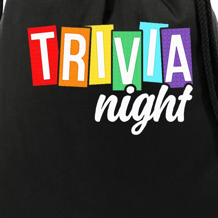 Trivia Night Host Game Night Squad Trivia Team Drawstring Bag