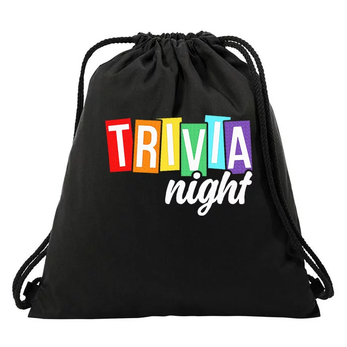 Trivia Night Host Game Night Squad Trivia Team Drawstring Bag