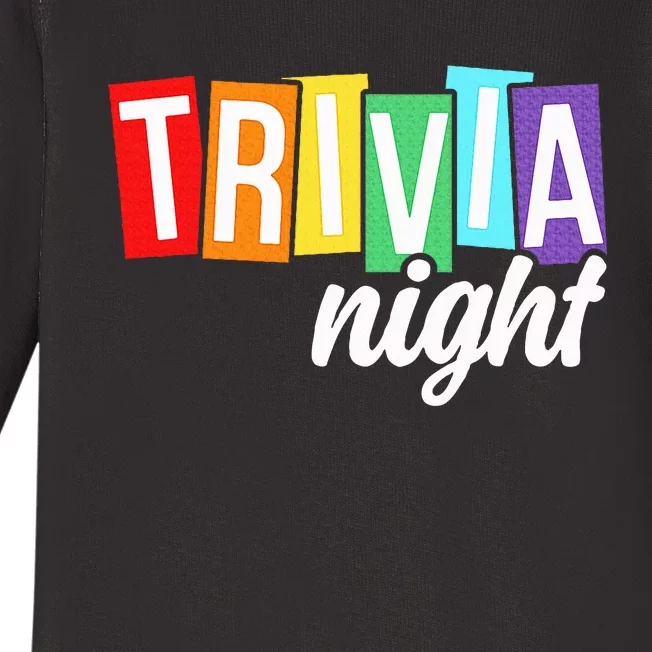 Trivia Night Host Game Night Squad Trivia Team Baby Long Sleeve Bodysuit