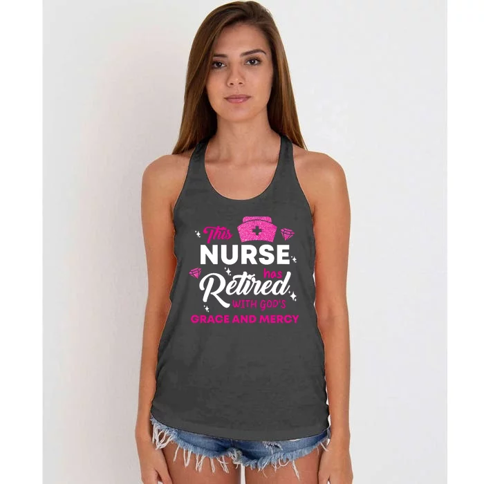 This Nurse Has Retired With GodS Grace And Mercy Women's Knotted Racerback Tank