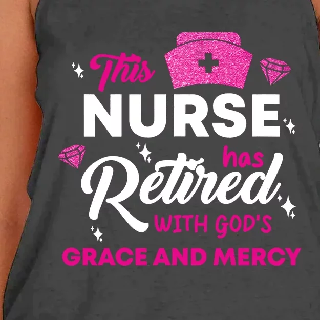 This Nurse Has Retired With GodS Grace And Mercy Women's Knotted Racerback Tank