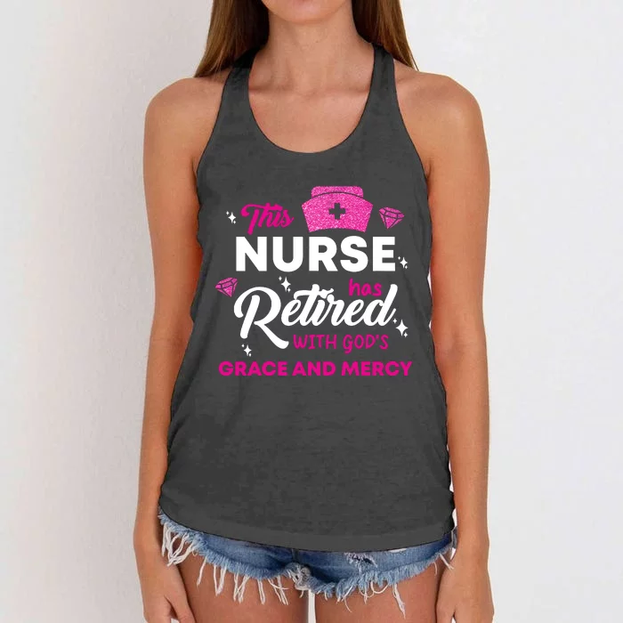 This Nurse Has Retired With GodS Grace And Mercy Women's Knotted Racerback Tank