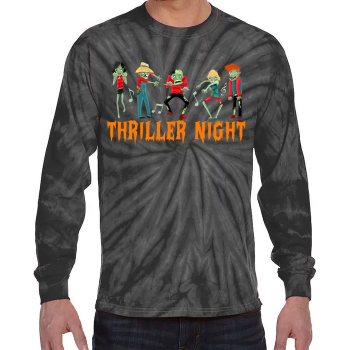 Thriller Night Halloween Dancing Zombie Tie-Dye Long Sleeve Shirt