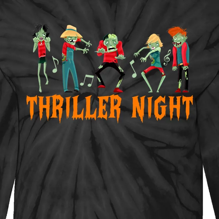 Thriller Night Halloween Dancing Zombie Tie-Dye Long Sleeve Shirt