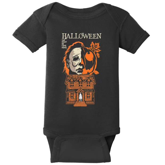 The Night He Came Home Lazy Halloween Costume Horror Movie Baby Bodysuit