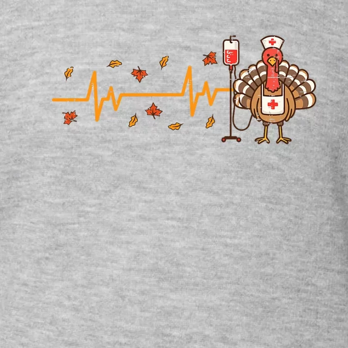 Thanksgiving Nurse Heartbeat Turkey Fall Scrub Top Women Toddler Sweatshirt