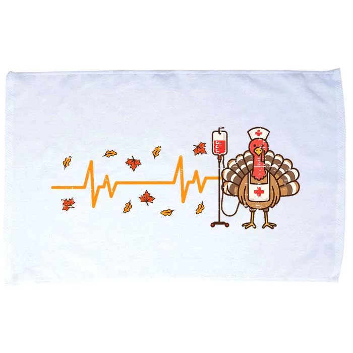 Thanksgiving Nurse Heartbeat Turkey Fall Scrub Top Women Microfiber Hand Towel