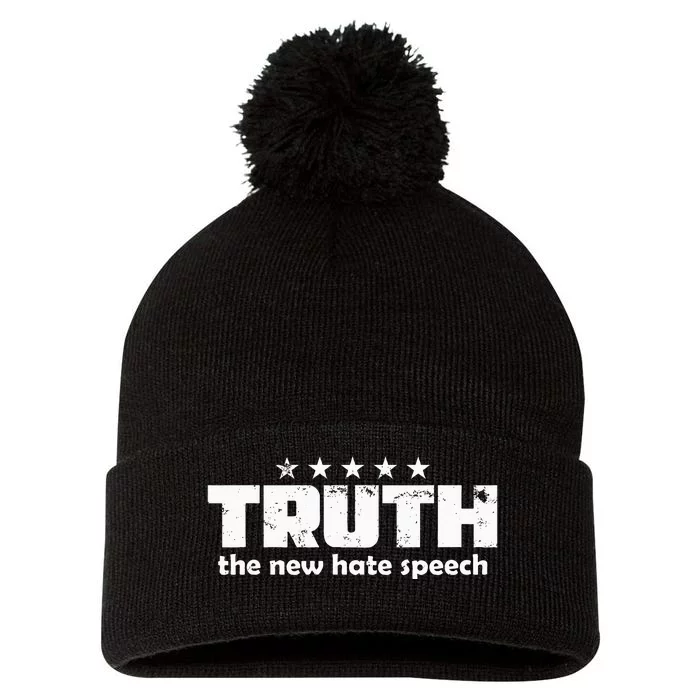 Truth New Hate Speech Pc Political Correctness Pom Pom 12in Knit Beanie