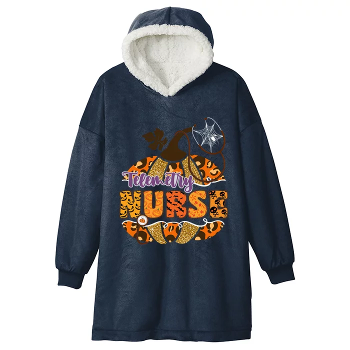 Telemetry Nurse Halloween Pumpkin Leopard Great Gift Hooded Wearable Blanket