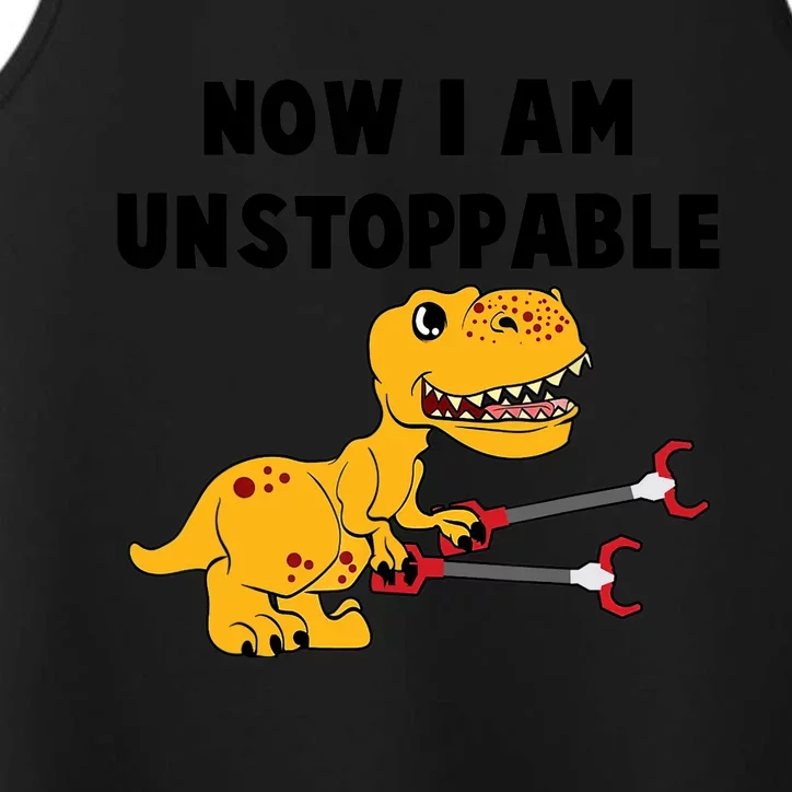 Toddlers Now I Am Unstoppable Funny Dinosaur Performance Tank