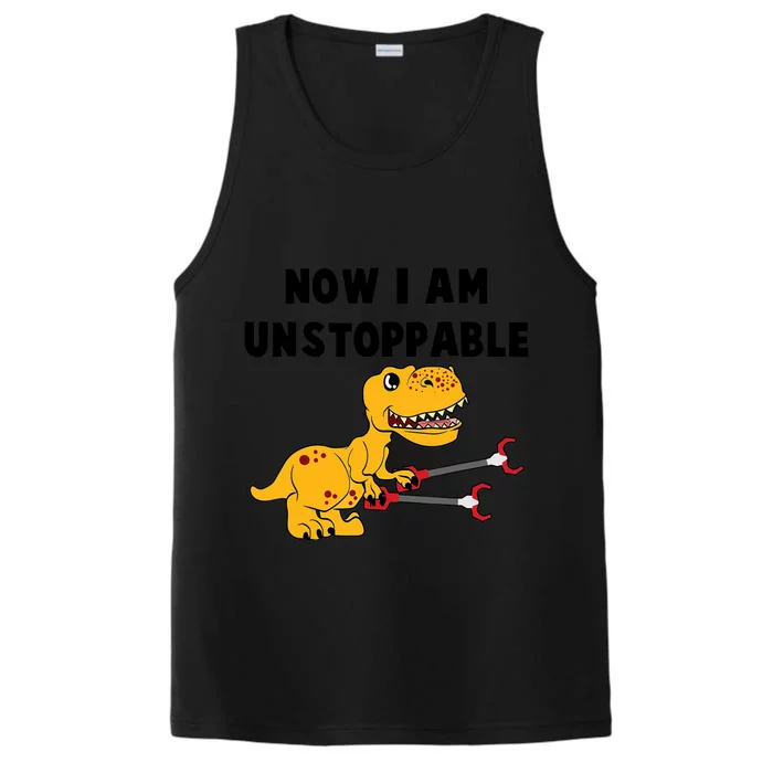 Toddlers Now I Am Unstoppable Funny Dinosaur Performance Tank