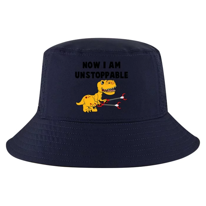 Toddlers Now I Am Unstoppable Funny Dinosaur Cool Comfort Performance Bucket Hat