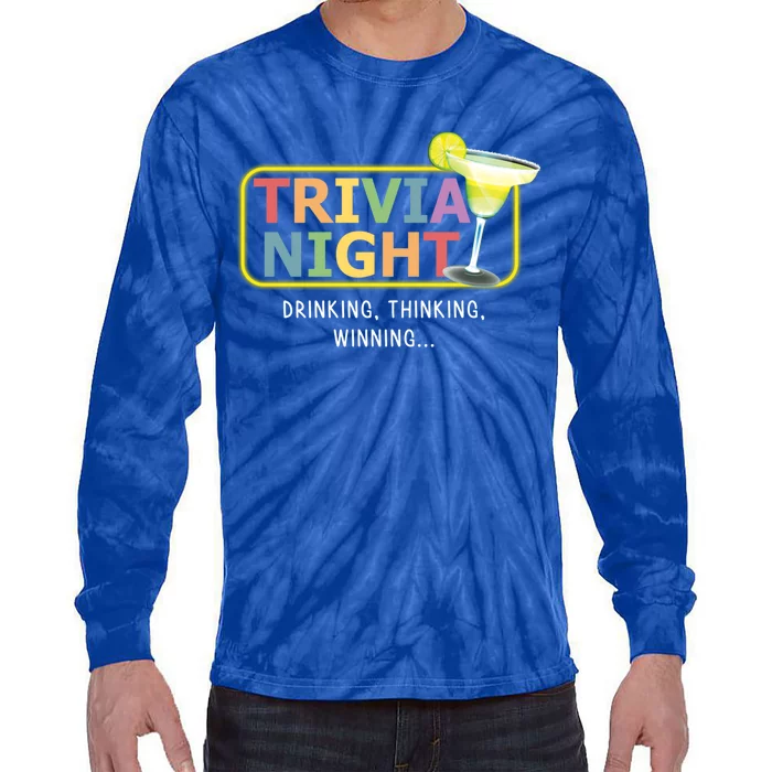 Trivia Night Ing Thinking Winning Quiz Game Cool Gift Tie-Dye Long Sleeve Shirt