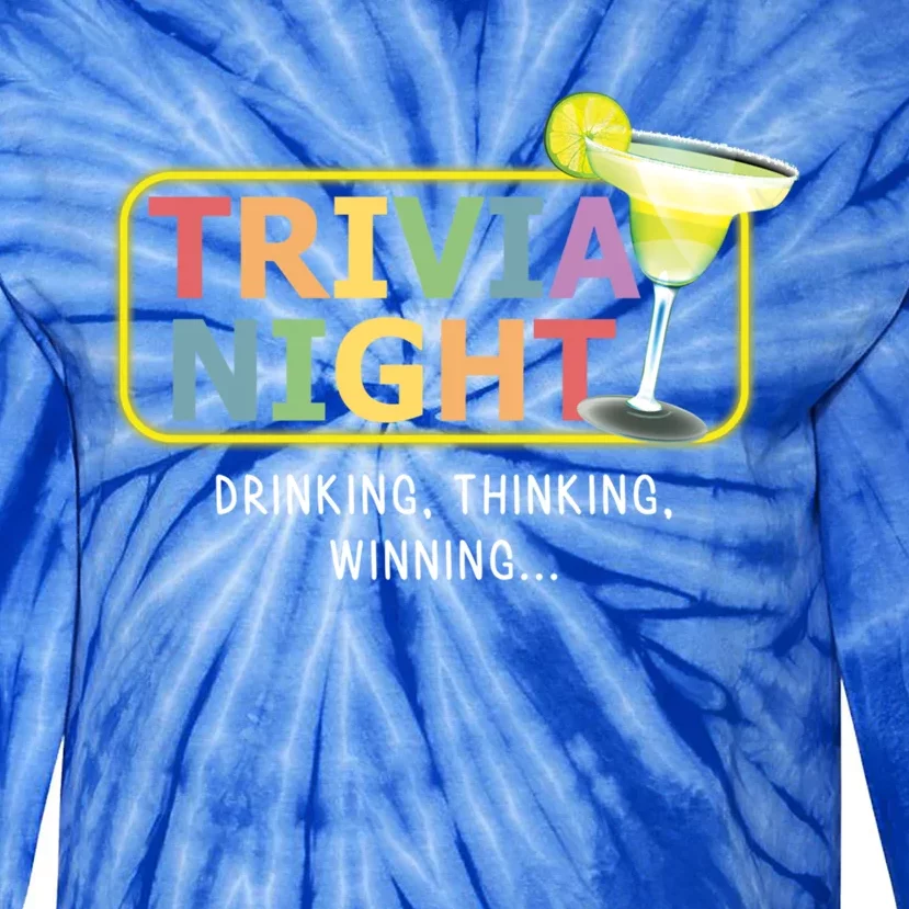 Trivia Night Ing Thinking Winning Quiz Game Cool Gift Tie-Dye Long Sleeve Shirt