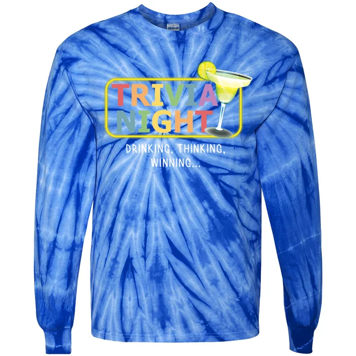 Trivia Night Ing Thinking Winning Quiz Game Cool Gift Tie-Dye Long Sleeve Shirt