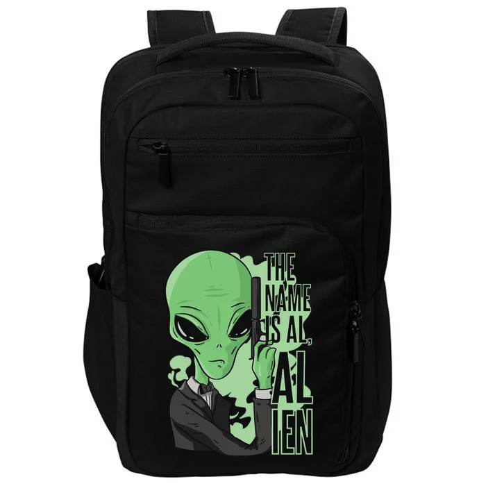 The Name Is Alien Funny Spy Cartoon Impact Tech Backpack