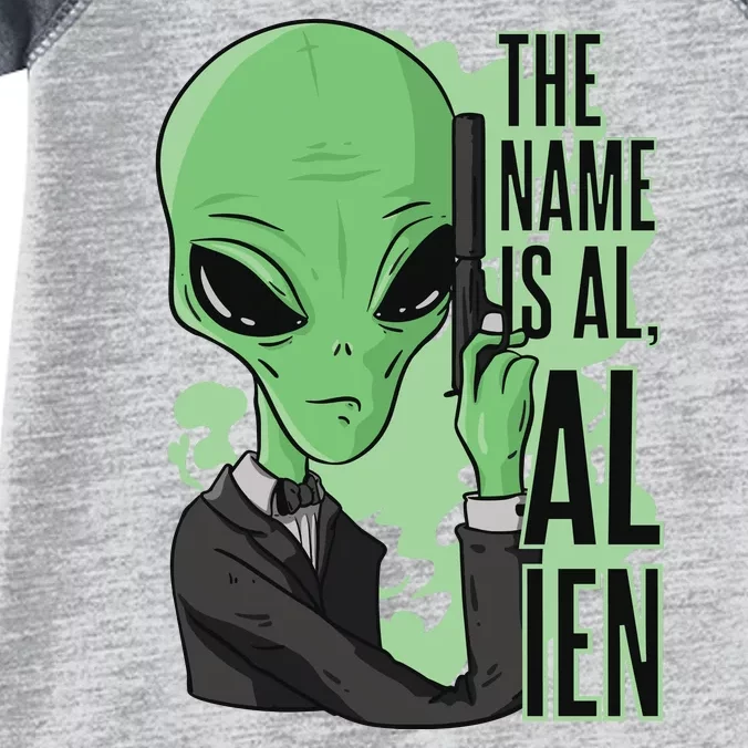 The Name Is Alien Funny Spy Cartoon Infant Baby Jersey Bodysuit