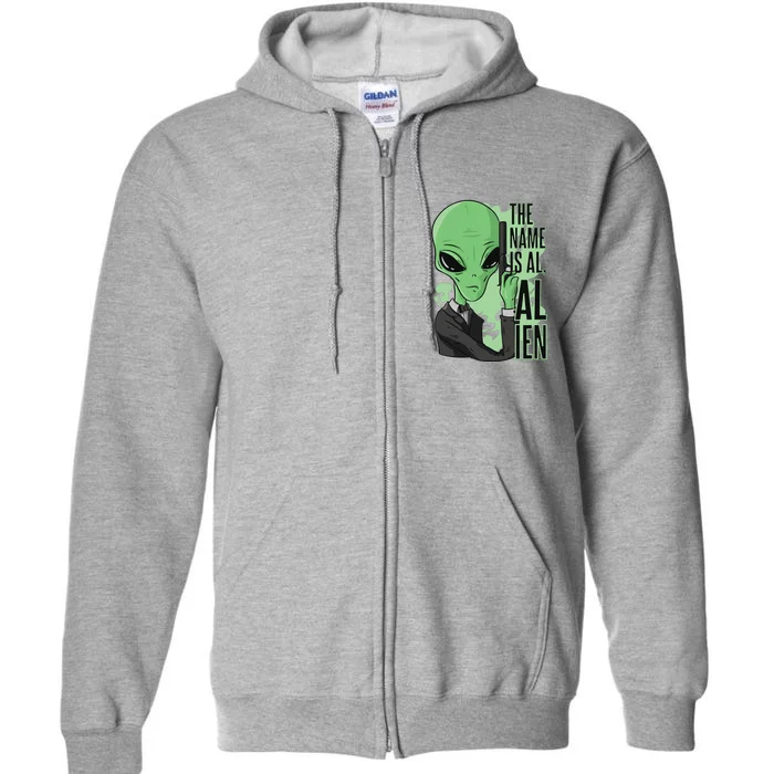 The Name Is Alien Funny Spy Cartoon Full Zip Hoodie