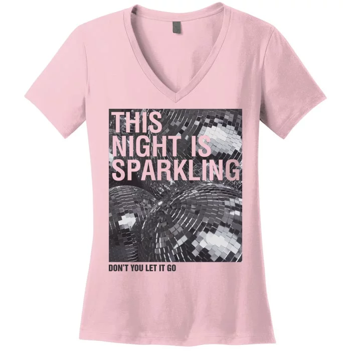 This Night Is Sparkling Enchanted Disco Ball Women's V-Neck T-Shirt