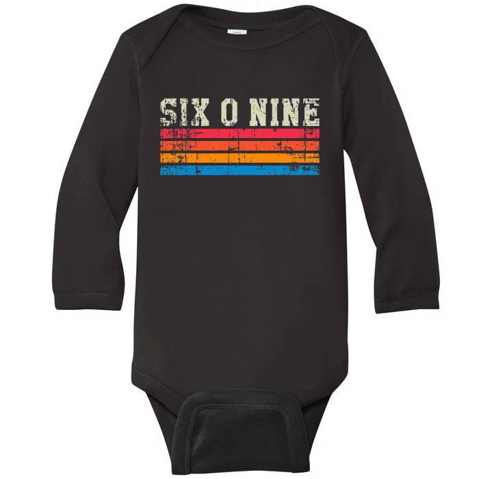 Trenton New Jersey Vintage Retro Area Code Baby Long Sleeve Bodysuit