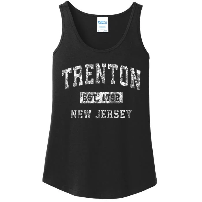 Trenton New Jersey Nj Vintage Established Sports Ladies Essential Tank