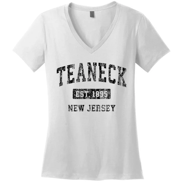 Teaneck New Jersey Nj Vintage Sports Women's V-Neck T-Shirt