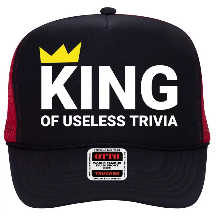 Trivia Night King Of Useless Trivia Lover Funny Trivia Champ Gift High Crown Mesh Trucker Hat