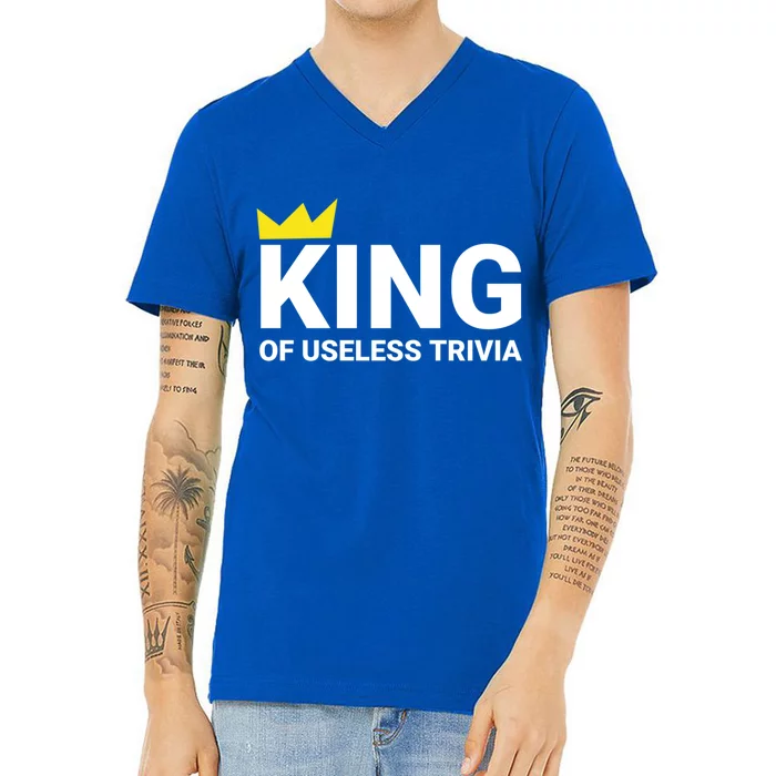 Trivia Night King Of Useless Trivia Lover Funny Trivia Champ Gift V-Neck T-Shirt