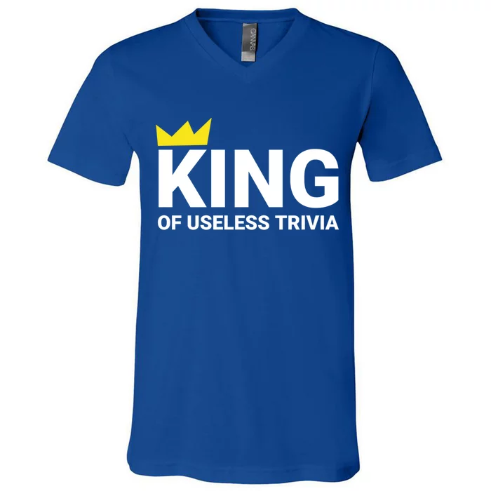 Trivia Night King Of Useless Trivia Lover Funny Trivia Champ Gift V-Neck T-Shirt