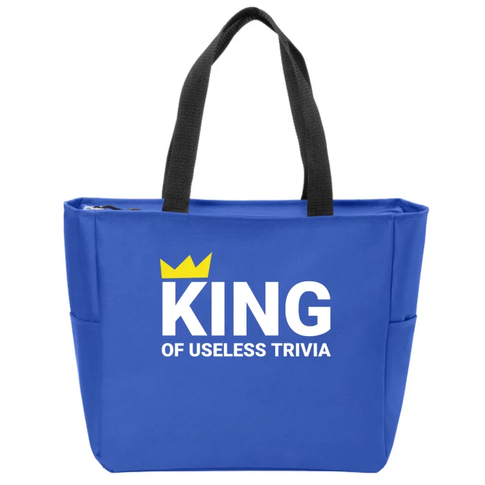 Trivia Night King Of Useless Trivia Lover Funny Trivia Champ Gift Zip Tote Bag