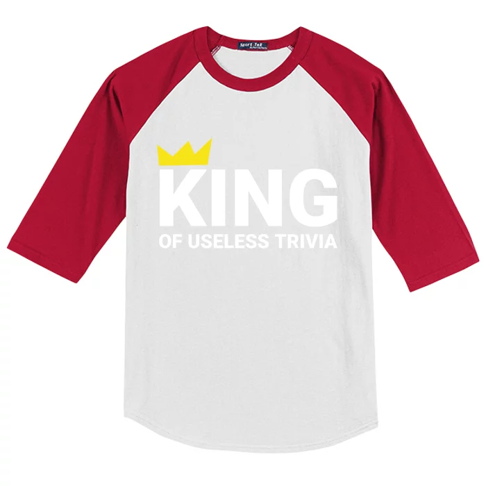 Trivia Night King Of Useless Trivia Lover Funny Trivia Champ Gift Kids Colorblock Raglan Jersey