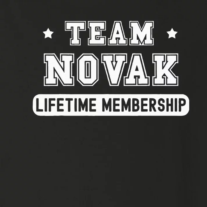 Team Novak Lifetime Membership Funny Family Last Name Toddler Long Sleeve Shirt