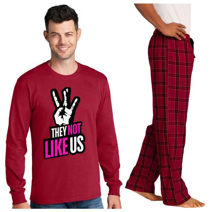 They Not Like Us Pink Hip Hop Music Quote Long Sleeve Pajama Set