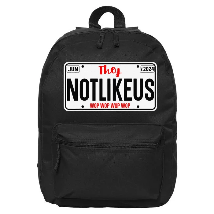 They Not Like Us  Ca License Plate Hip Hop Lover Gift 16 in Basic Backpack