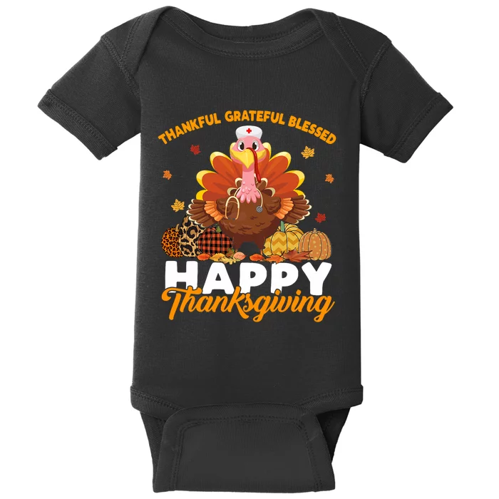 Turkey Nurse Life Thanksgiving Holiday Fall Nursing Scrub Er Baby Bodysuit