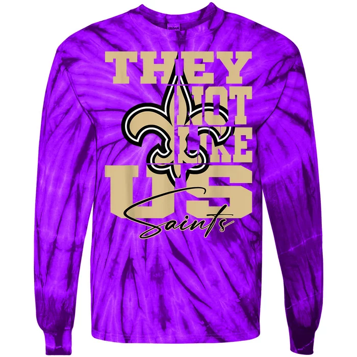 They Not Like Us Saints Tie-Dye Long Sleeve Shirt