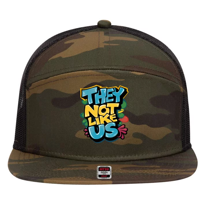 They Not Like Us 7 Panel Mesh Trucker Snapback Hat