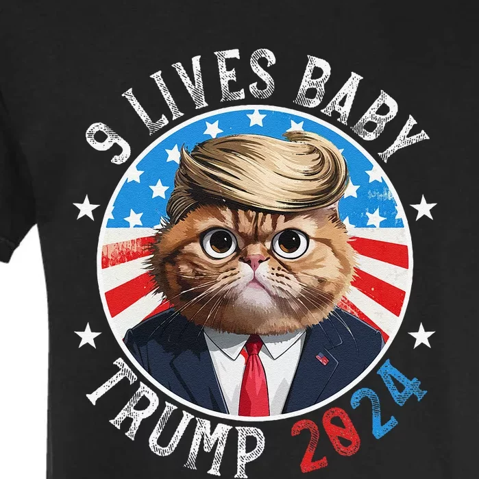 Trump Nine Lives Baby Funny Cat In Suite Trump 9 Lives Baby Garment-Dyed Heavyweight T-Shirt