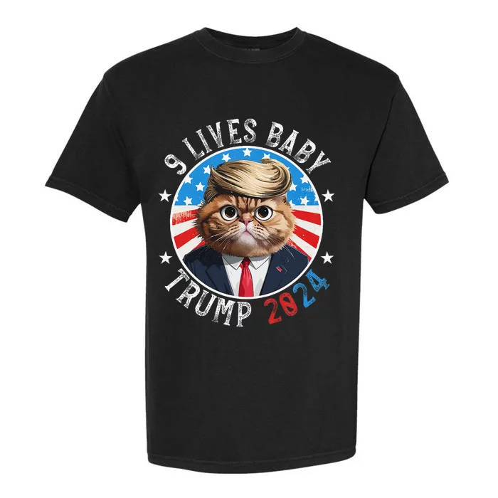 Trump Nine Lives Baby Funny Cat In Suite Trump 9 Lives Baby Garment-Dyed Heavyweight T-Shirt