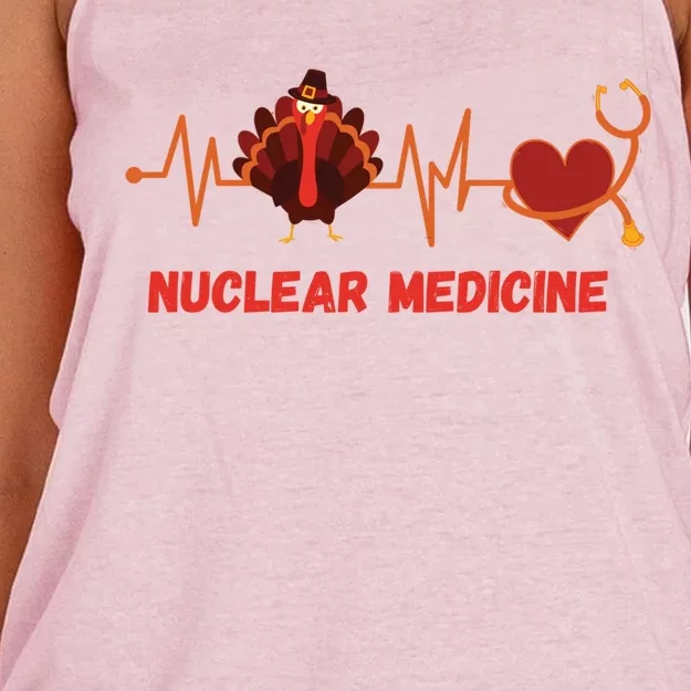 Thanksgiving Nuclear Medicine Doctor Stethoscope Turkey Gift Women's Knotted Racerback Tank