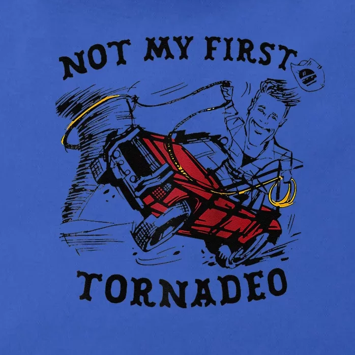 Twisters Not My First Tornadeo Funny Tornado Chaser Cow Raglan Zip Tote Bag