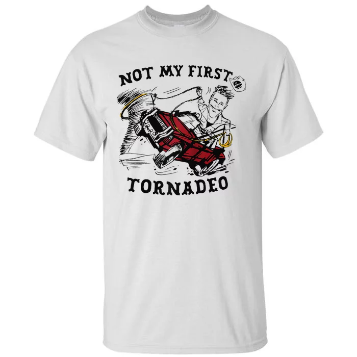 Twisters Not My First Tornadeo Funny Tornado Chaser Cow Raglan Tall T-Shirt