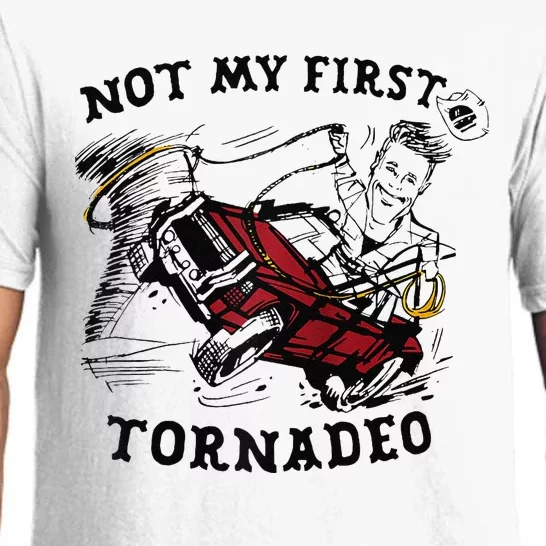 Twisters Not My First Tornadeo Funny Tornado Chaser Cow Raglan Pajama Set