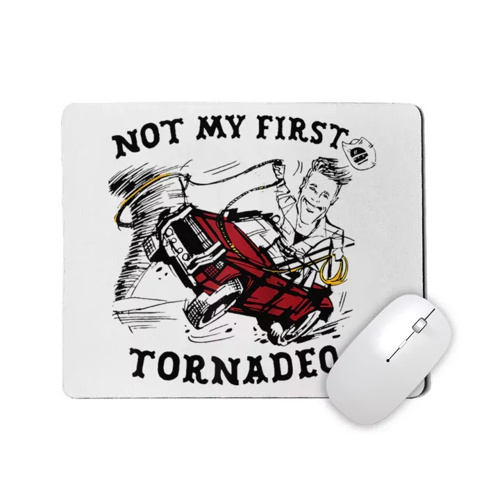 Twisters Not My First Tornadeo Funny Tornado Chaser Cow Raglan Mousepad